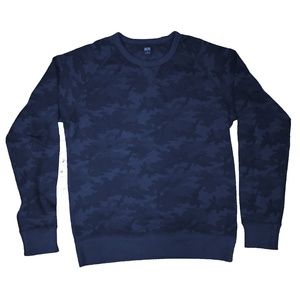 UNIQLO Blue Camo Pullover Crew Sweatshirt New